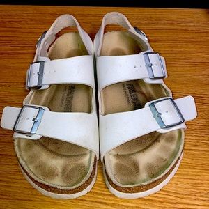 White Milano Birkenstock’s